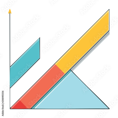 Colorful geometric shapes in flat design style
