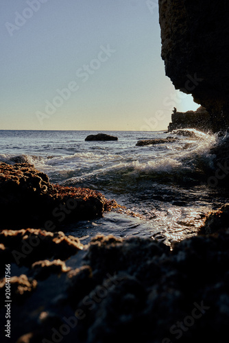 Rocky Sea Cave and Mediterranean Coastline in Cyprus
