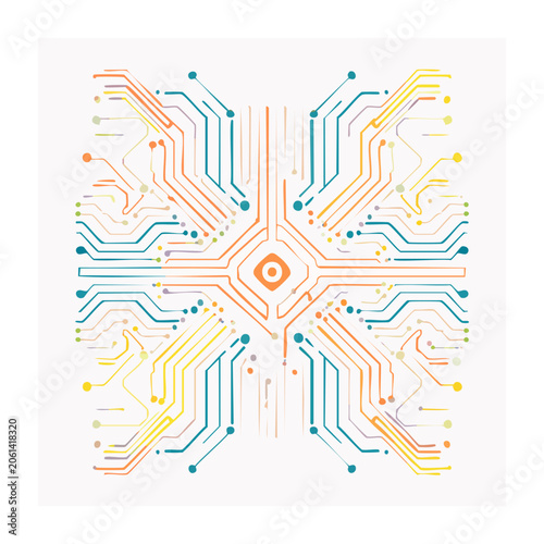 Minimalist circuit board pattern vector