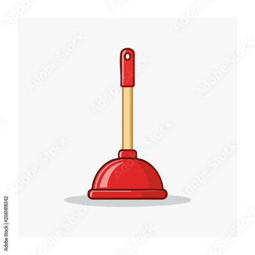 Red sewing pin with gold head on white background