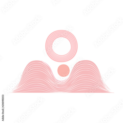 Pink spiral heart ribbon vector