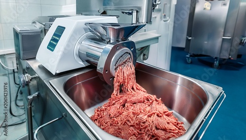 cutter or mincer for meat processing in the food industry for meat plant