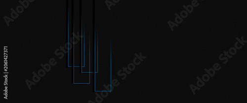 Abstract blue light pipe speed zoom on black background technology concept with glowing neon vertical lines and futuristic digital effect