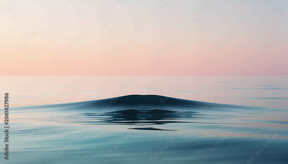 Fototapeta premium calm ocean water surface creating gentle ripples against a pastel sky evoking tranquility and serenity, concept mindfulness