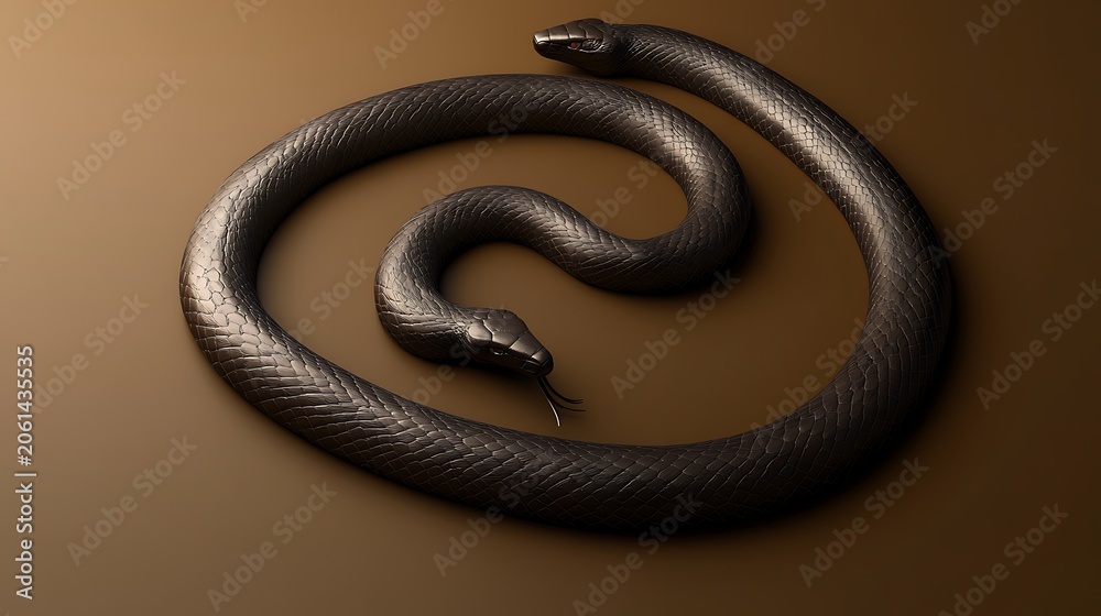 Obraz premium Coiled Snake 3D Muscle Structure
