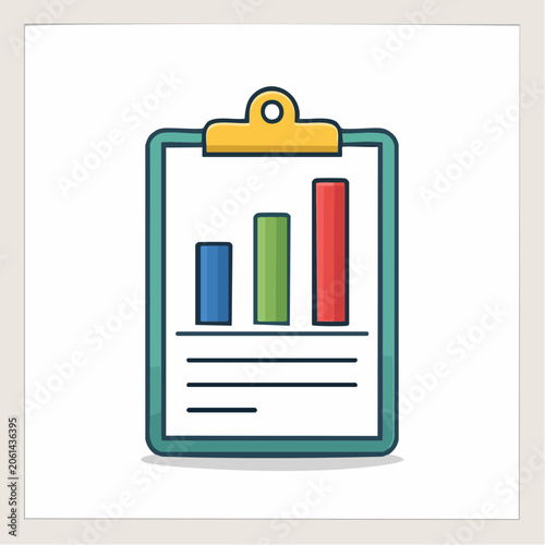 Clipboard with Bar Chart Icon