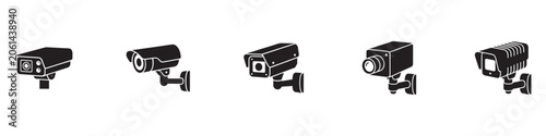 Fotografie Security camera icon set