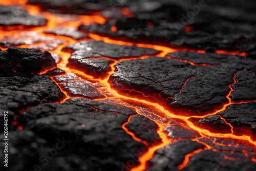 Lava Crack Ground Fire Hot Volcanic Dark Dramatic Texture