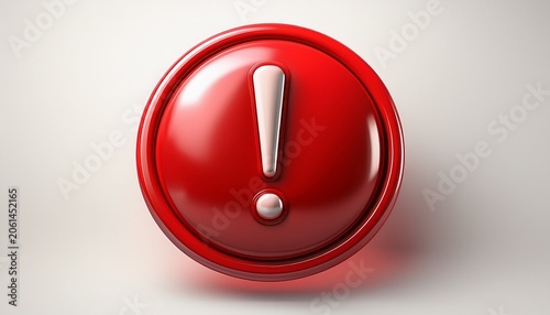 red 3d exclamation mark symbol on a white background suitable for attention grabbing designs and alerts