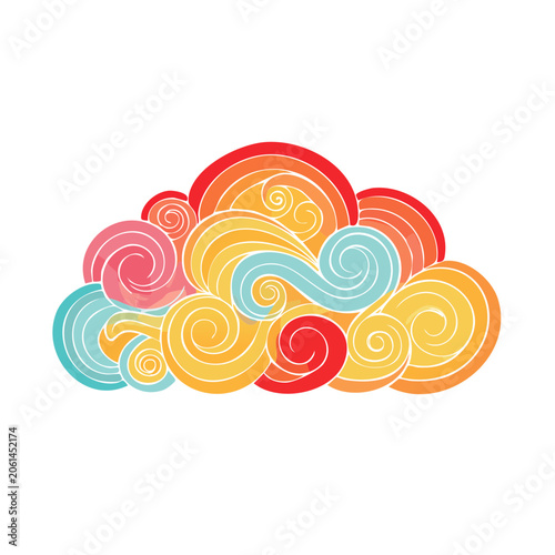 Colorful swirl pattern vector design