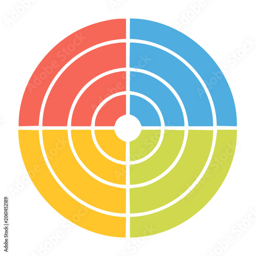 Colorful target with concentric circles