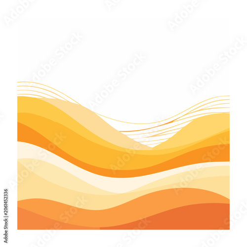 Geometric wavy stripes pattern orange yellow