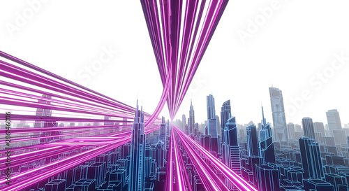 Electric white streaks form twisting neon tunnels across transparent PNG. Motion blur enhances speed and dynamic motion