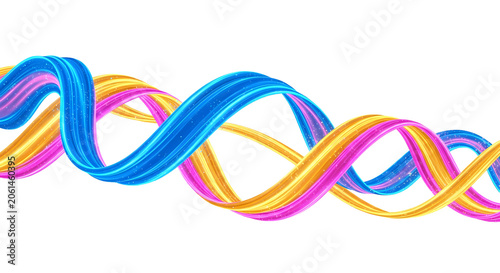 Dynamic glowing ribbons flow in smooth spiral patterns
