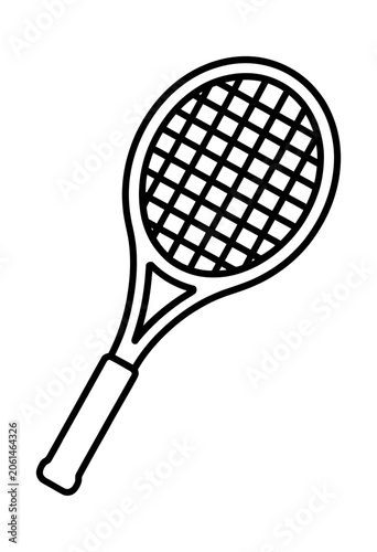 Tennis racket sports equipment vector icon for active lifestyle and competition