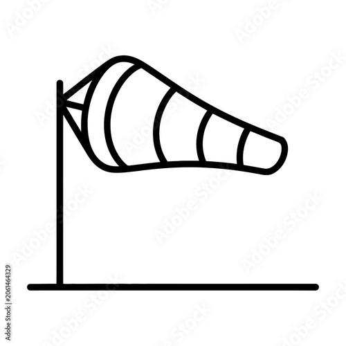 Simple windsock weather indicator vector for meteorological data and reports