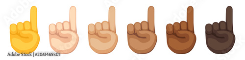 Index pointing up, hand sign emoji, hand gesture symbol, vector icon illustration, isolated on transparent background. 