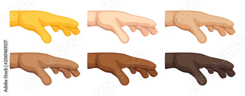 Schilderij op canvas Palm down hand sign emoji, hand gesture symbol, vector icon illustration, isolated on transparent background