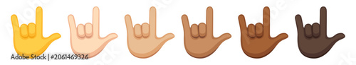I love you gesture, hand sign emoji, vector icon illustration, isolated on transparent background. 