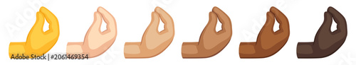 Pinched fingers hand sign emoji, hand gesture symbol, vector icon illustration, isolated on transparent background. 
