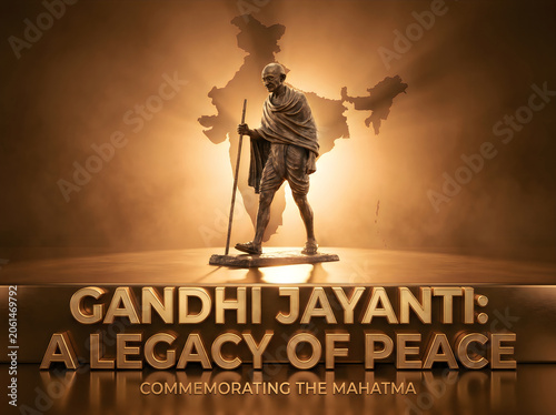 Historical Leader Silhouette Commemorating Nonviolence and Peace Legacy