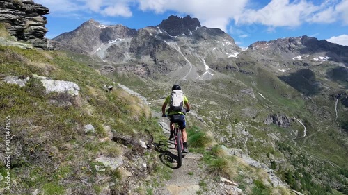 Torgnon, Valle d'Aosta, Italy: Mountain Biking Adventure Through Rock Green Mountain Landscape