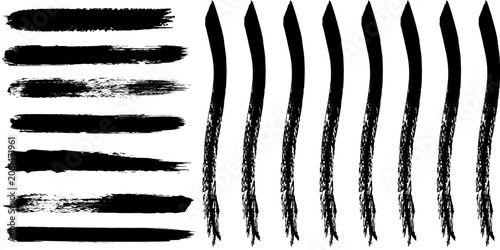 Beautiful Brushes vector collection. Grunge Elements - Brush strokes, ink paint brushes, grunge lines. Rectangle text box for social media and network. Eps10