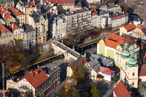Cuadro en lienzo Klodzko visible aerial view