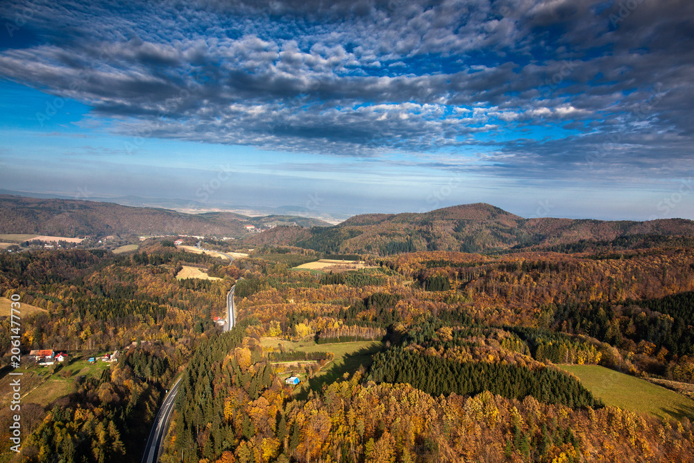 Fototapeta premium Sudetes aerial view