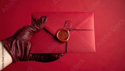 businessman in red tie wearing suit and holding briefcase in elegant business fashion style