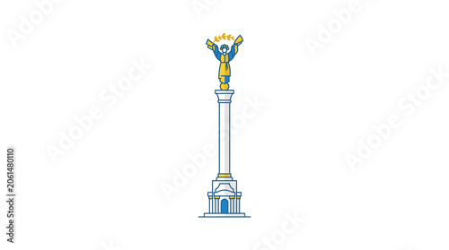 Schilderij op canvas Minimalist Illustration of Independence Monument in Kyiv