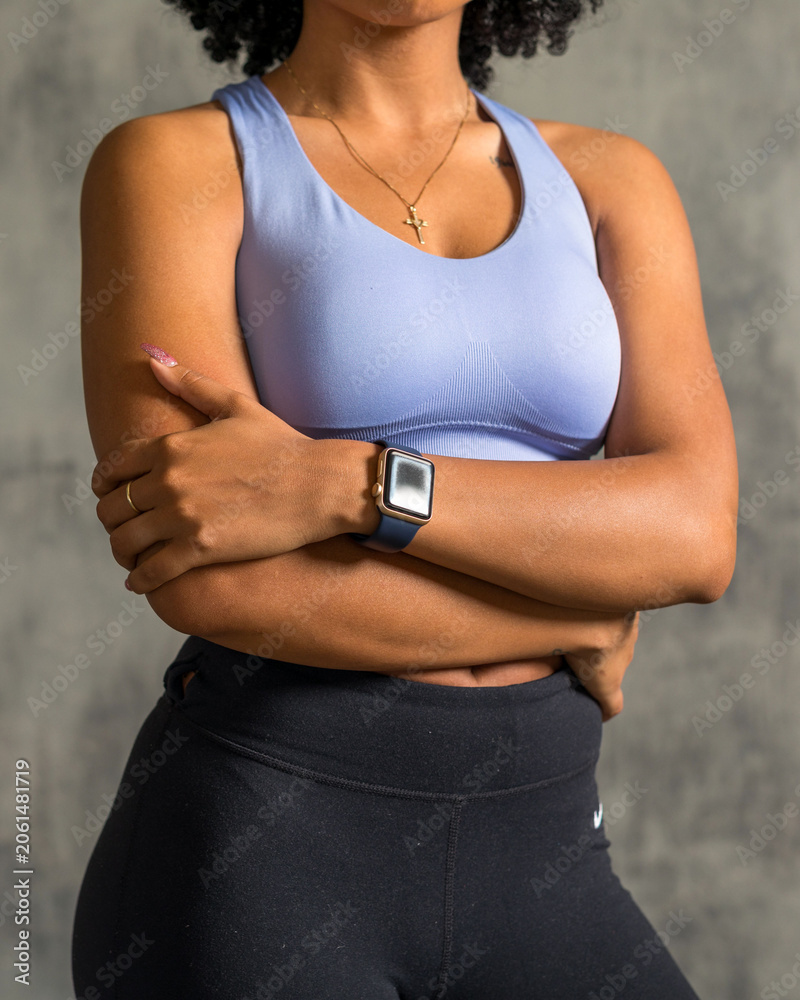 Naklejka premium Confident woman in athletic wear.