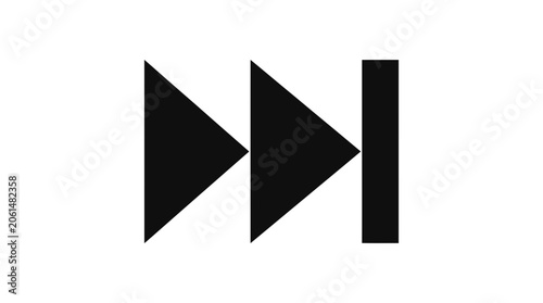Fast Forward Icon Symbol, Play Button, Media Control, Vector Graphic