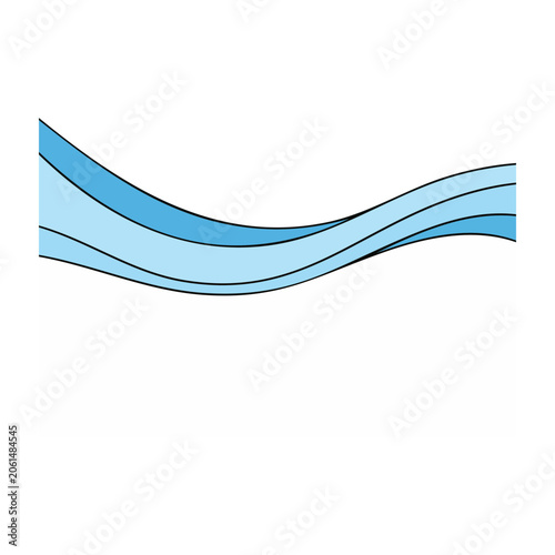 Flat design blue wave vector