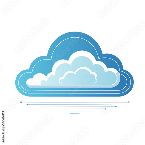 Flat design cloud illustration on white background