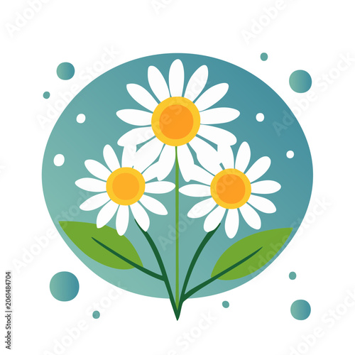 Flat design sunflower vector illustration