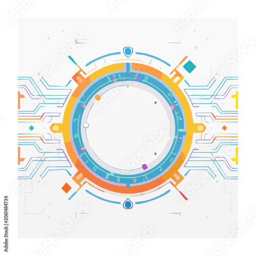 Flat design target with concentric circles and arrows