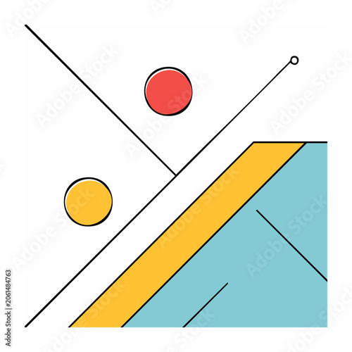 Geometric abstract shapes in flat design style