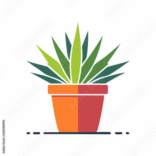 Stylized Potted Succulent Plant Icon