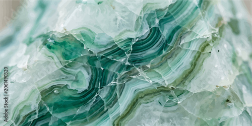 Foto Macro detail of polished green and white moss agate crystal with semi precious g