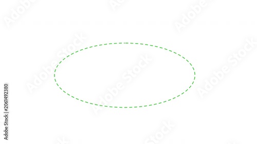 4 Seamless Animated Oval Dashed Rings, UI Highlight Elements (8s Loop Each). Set