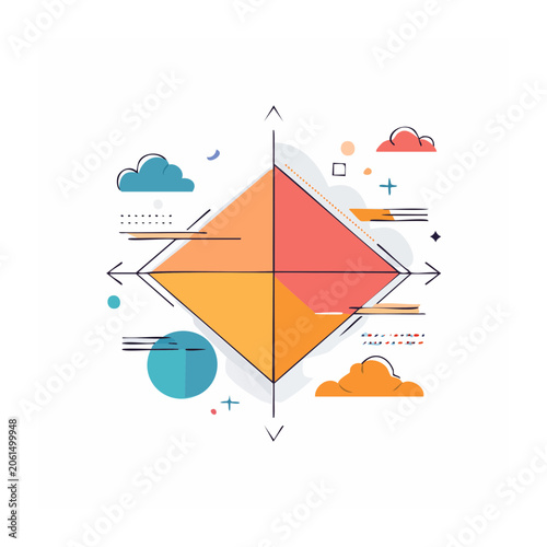 Flat design circular data visualization chart