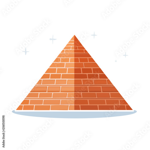 Flat design pyramid with ocean background