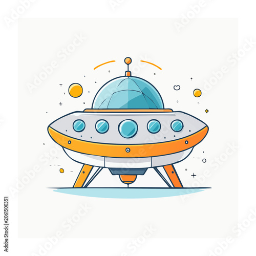 Flat design vector submarine with periscope