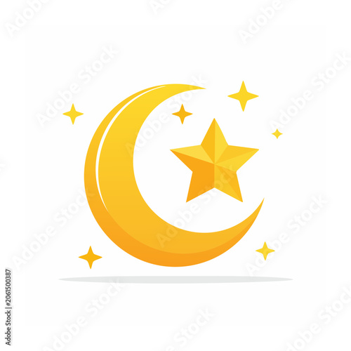 Golden star with shooting stars vector