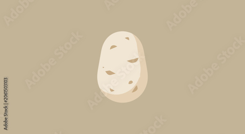 Bild auf Leinwand Minimalist Potato Illustration Isolated on Solid Background