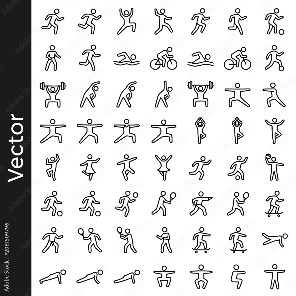 Obraz premium Set of 60 fitness and sports icons