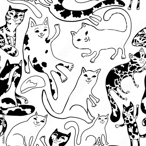 seamless pattern with cats