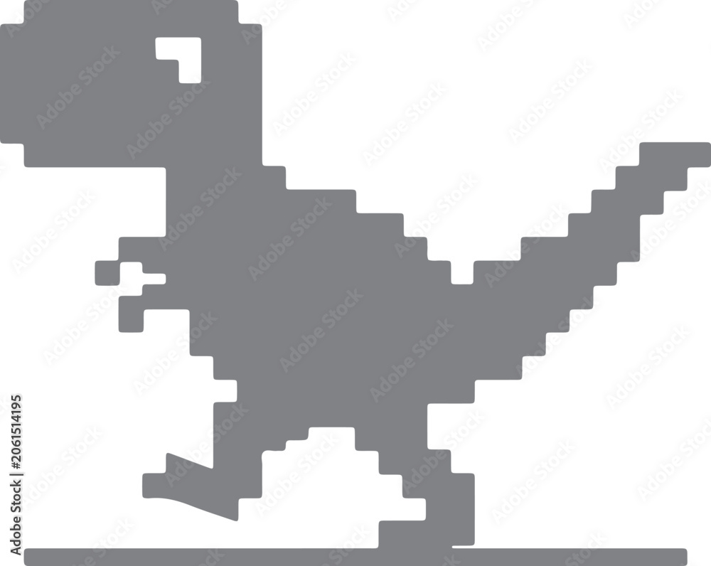 Fototapeta premium Pixelated dinosaur silhouette against a white background a retro style digital illustration 8 bit pixel art
