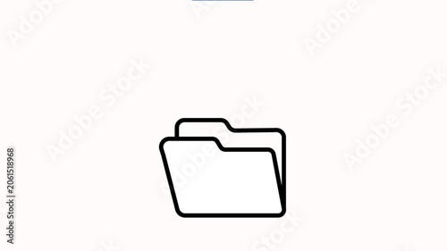 File Folder Simple Black Outline on White Background Organization Symbol folder organization symbol document simple black outline.